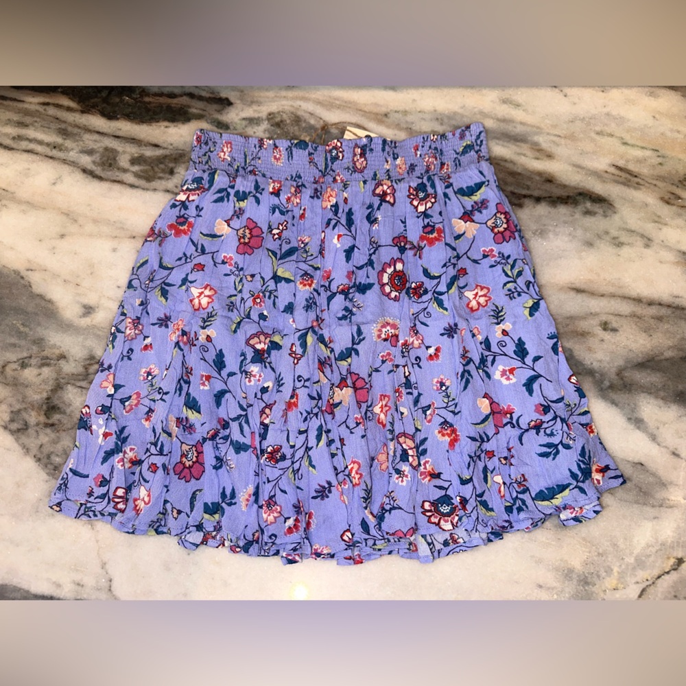 NWT Easel Size Small Floral Blue Bubble Boho Pull On Stretchy Skirt - Picture 6 of 9